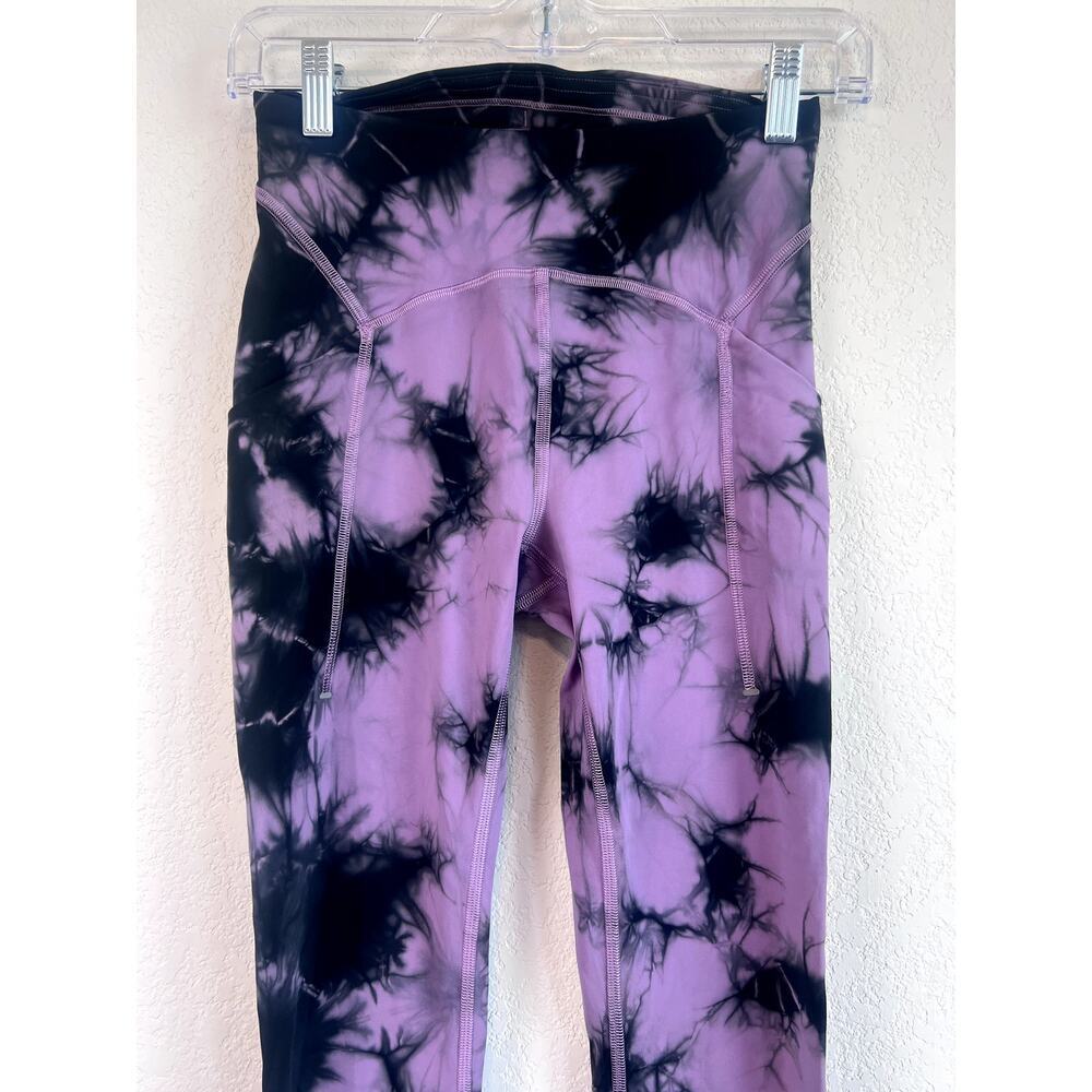 Lululemon Power Thru High Rise Tight Purple Tie Dye Leggings Size 4 - Picture 2 of 8